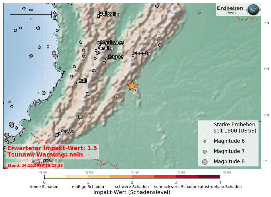 Zwei Starke Erdbeben In Kolumbien Erdbebennews