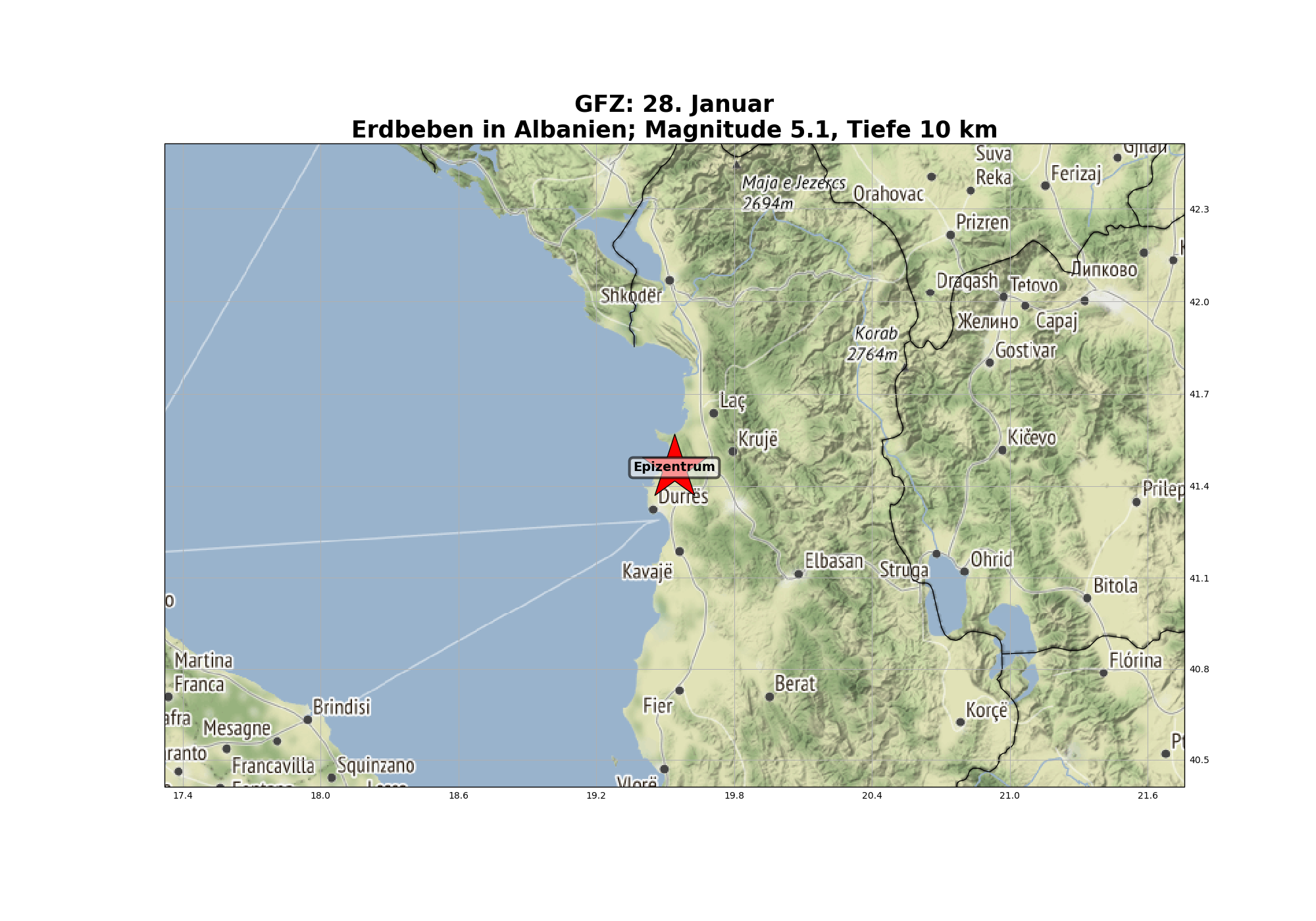 Neues starkes Erdbeben in Albanien   Erdbebennews