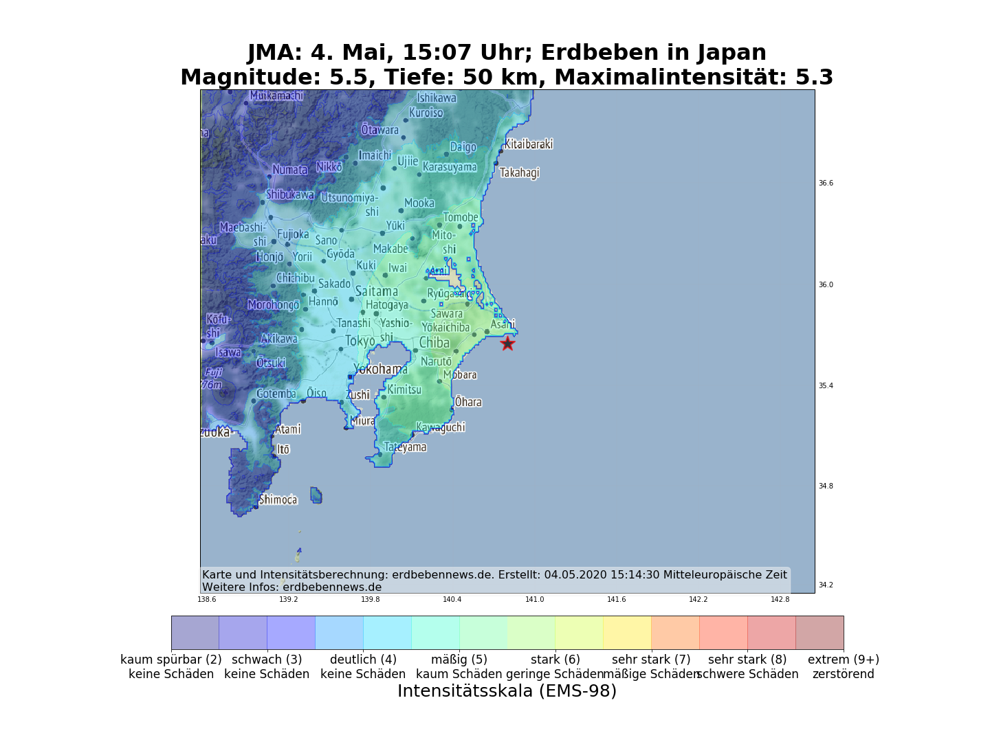 Starkes Erdbeben nahe Tokyo | Erdbebennews