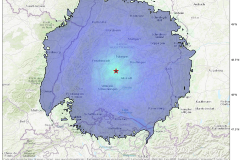 Hechingen-Erdbeben Intensitätsberechnung
