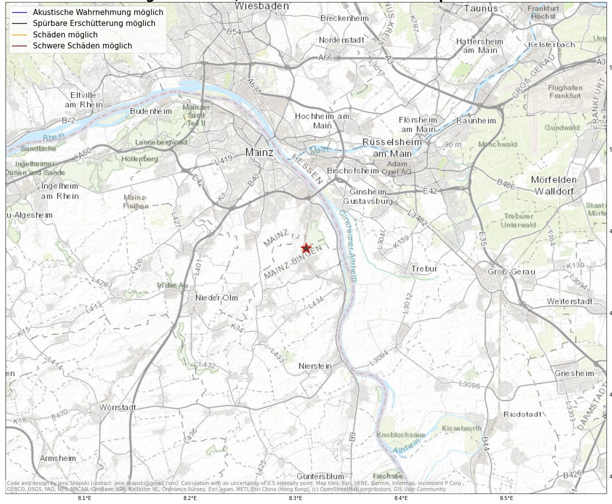 Erdbeben in Bodenheim bei Mainz