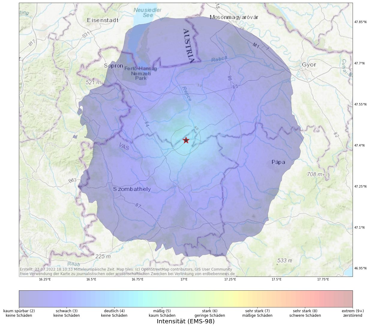 Erdbeben im Nordwesten von Ungarn
