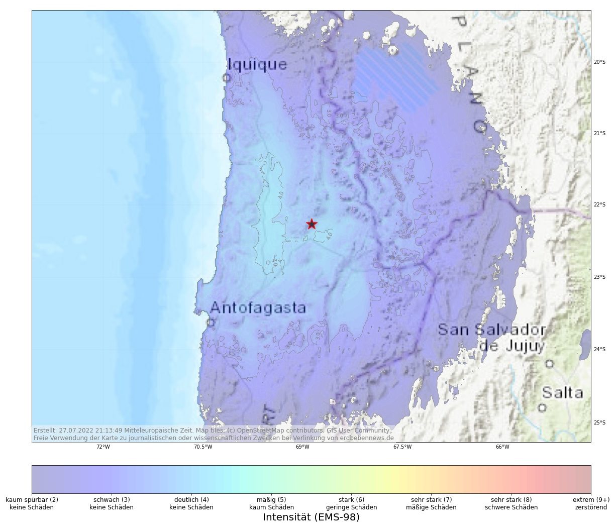 Erdbeben in Antofagasta, Chile