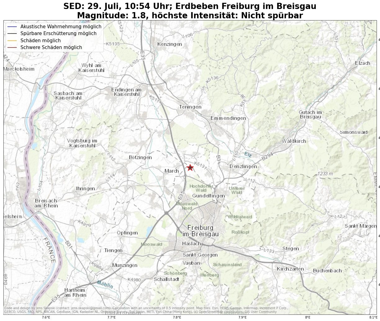 Kleines Erdbeben am Freitag im Norden von Freiburg