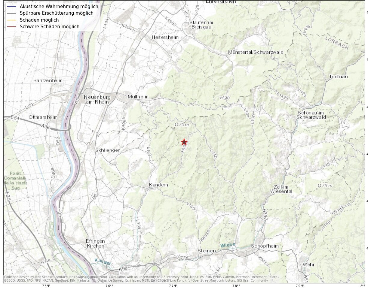 Kleines Erdbeben am Samstagmorgen in Malsburg-Marzell 