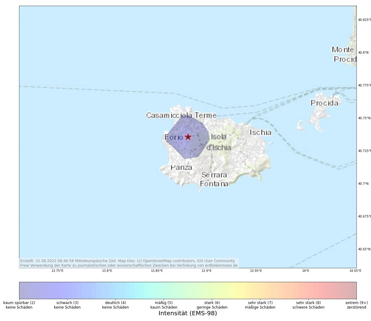 Leichte Erdbebenserie auf Ischia