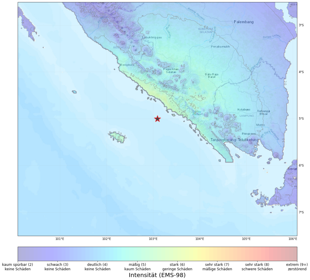 Starkes Erdbeben vor der Küste von Sumatra