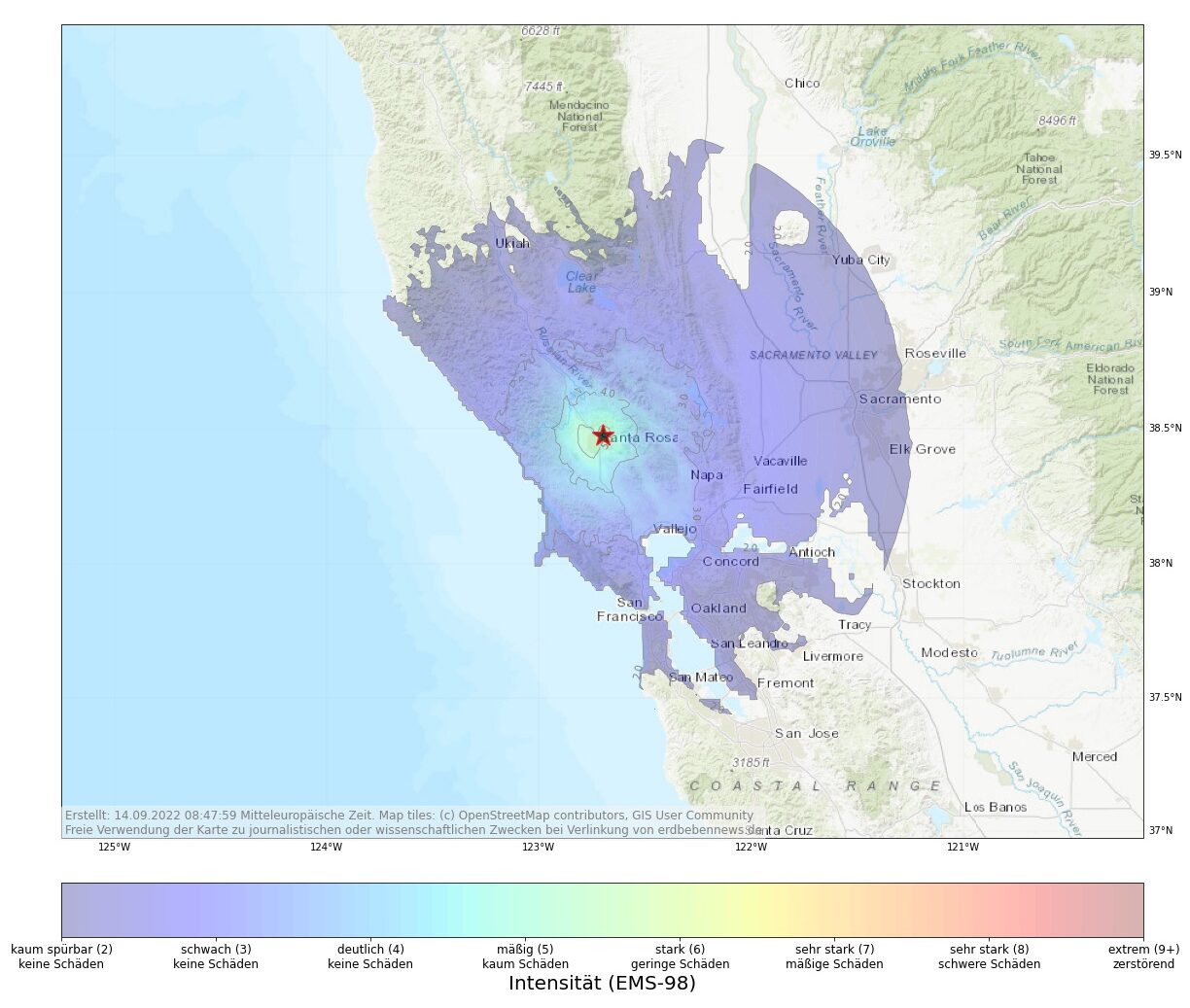 Erdbeben in Santa Rosa