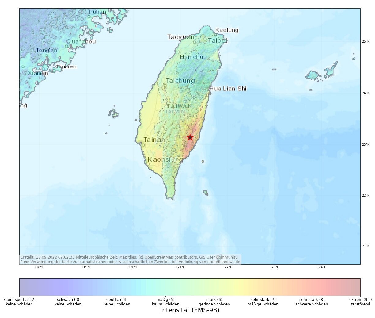 Schweres Erdbeben Taiwan