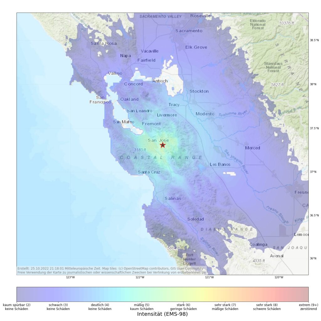 Erdbeben (M5.1) San Francisco, Kalifornien